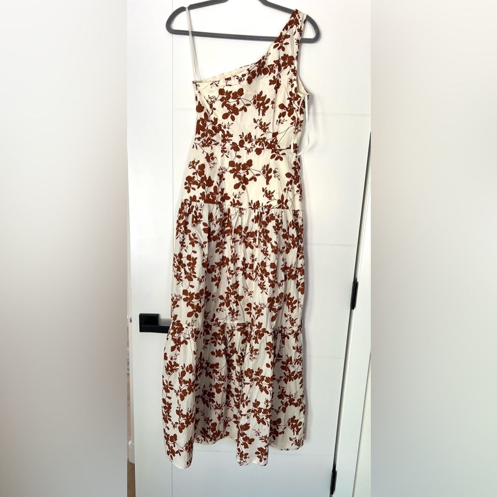 VICI women’s One Shoulder Flower Maxi Dress  Front Slit Sz Small - Picture 4 of 9
